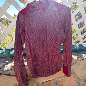 Athletic REI Half-Zip Pullover Hoodie in Berry Space-Dye